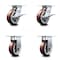 Service Caster 6 Inch Polyurethane Caster Set with Roller Bearing 2 Brakes and 2 Rigid SCC SCC-35S620-PPUR-SLB-2-R-2 - alternate 1